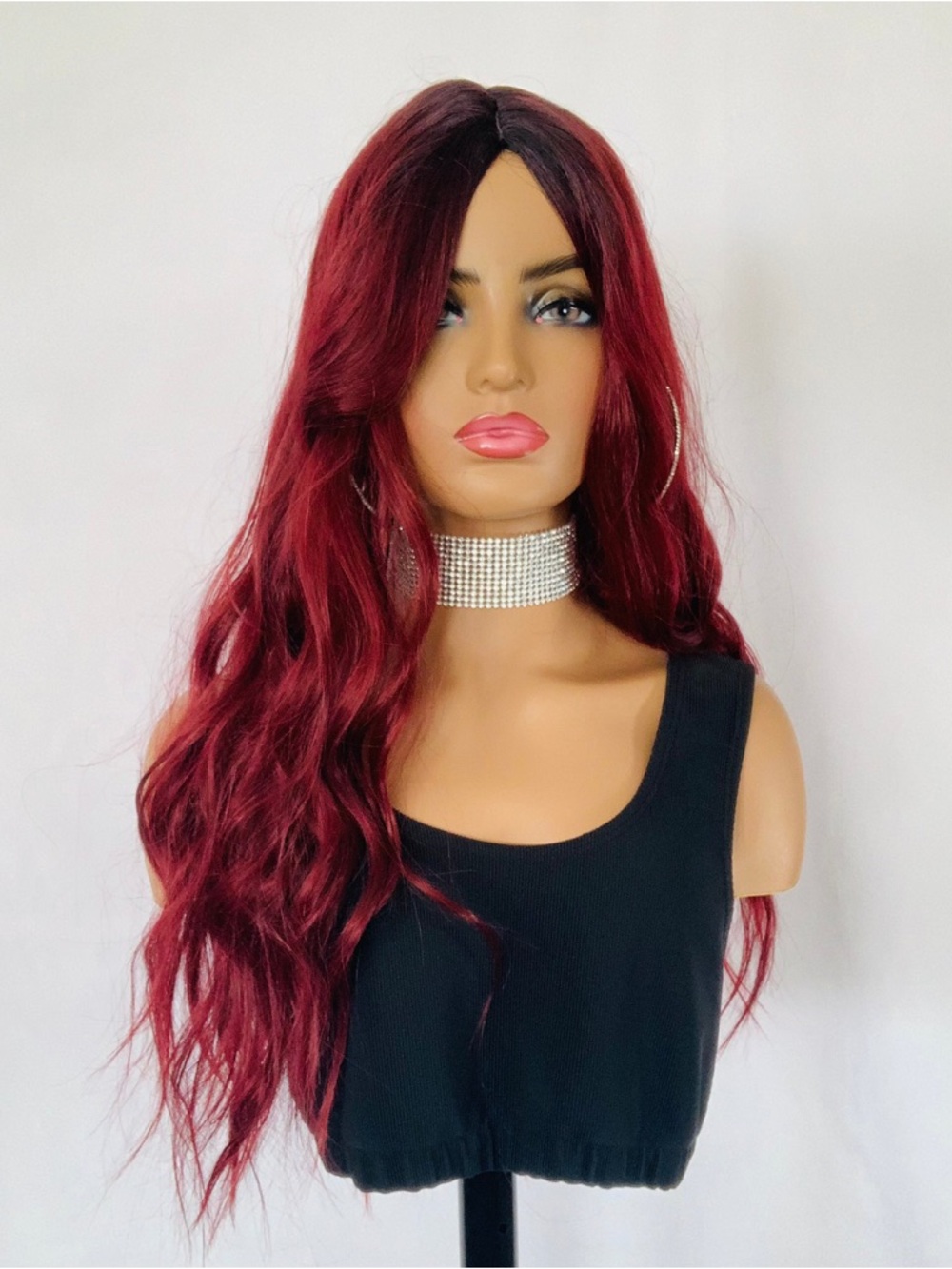 🖤Put On & Go🌺 Long Burgundy Premium Fiber Wig - NWT - NO FURTHER DISCOUNT🌷